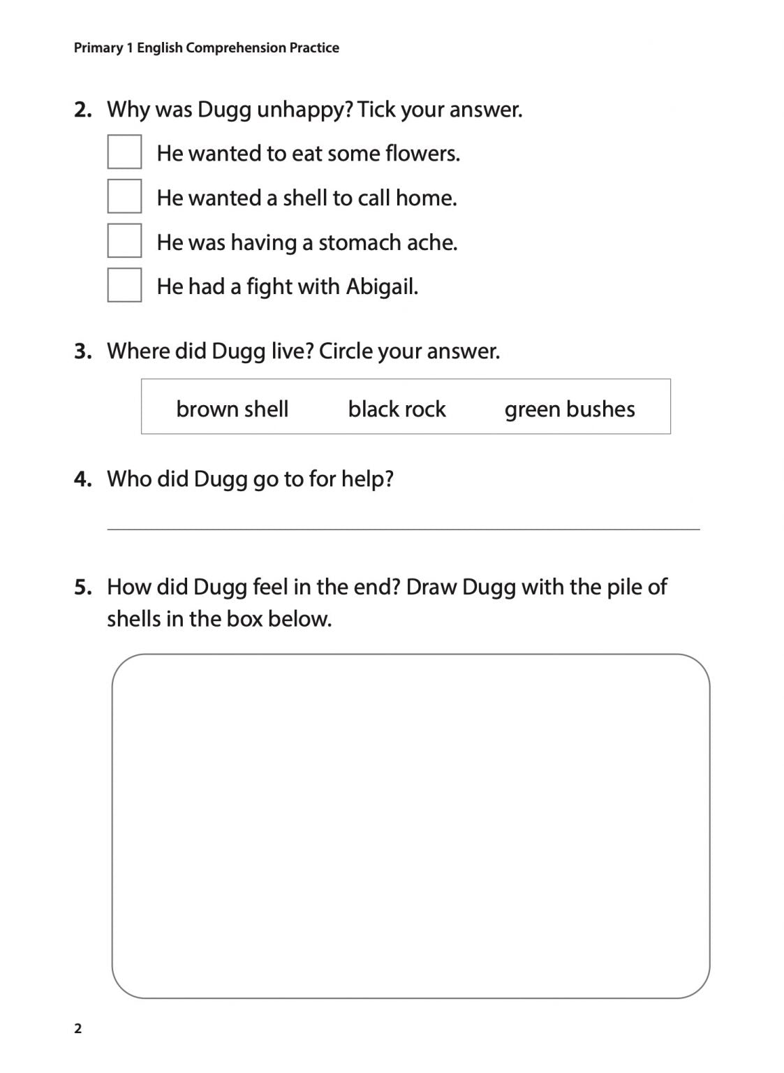 Primary 1 English Comprehension Practice