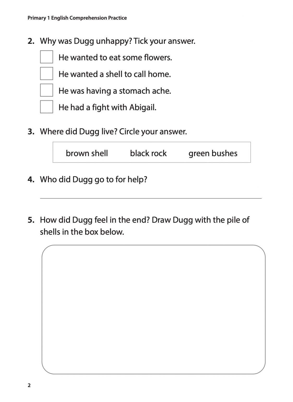 Primary 1 English Comprehension Practice