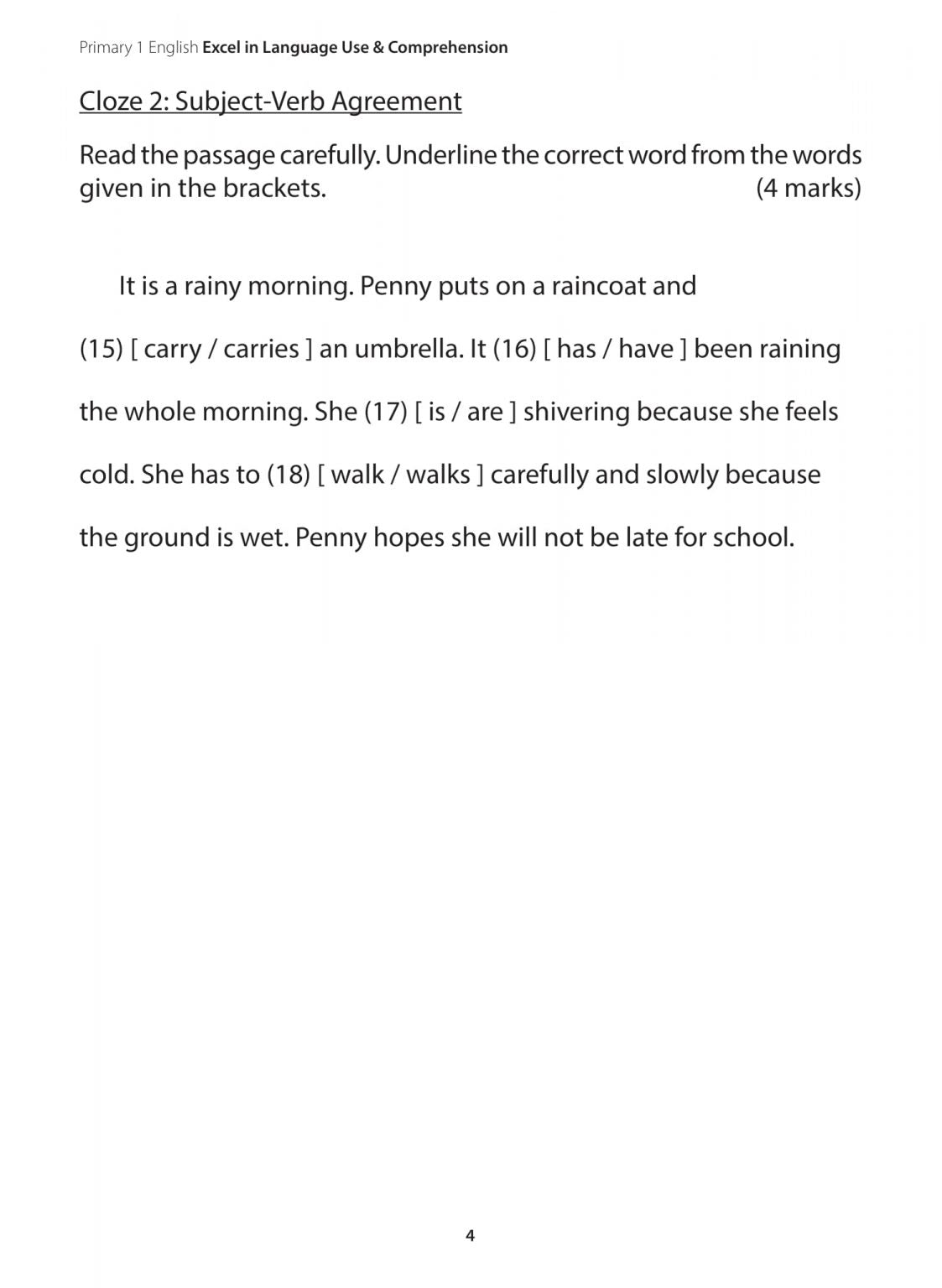 Primary 1 English Excel in Language Use and Comprehension
