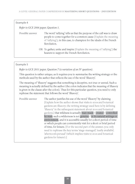 A-Level General Paper: Comprehension  Mastering Short Questions (2nd Edition)