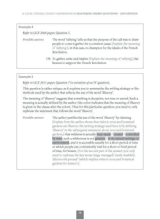 A-Level General Paper: Comprehension  Mastering Short Questions (2nd Edition)