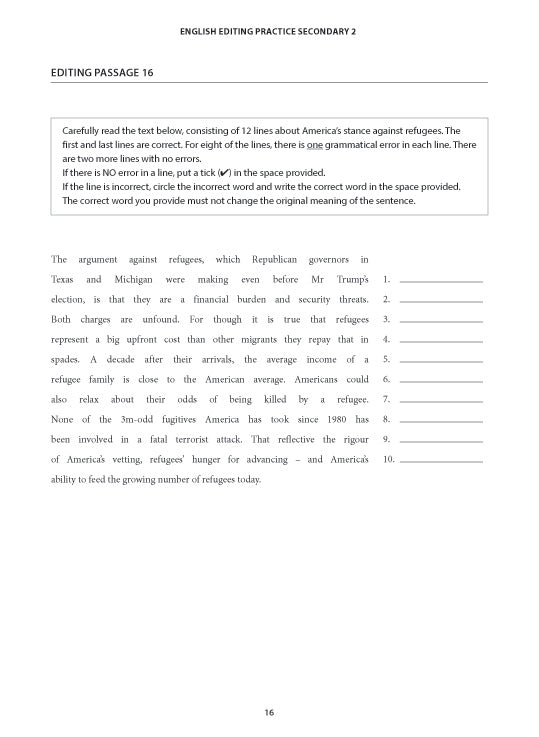 English Editing Practice Secondary 2 Express/Normal(Academic)