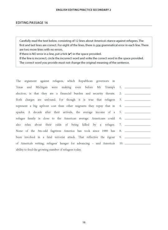 English Editing Practice Secondary 2 Express/Normal(Academic)