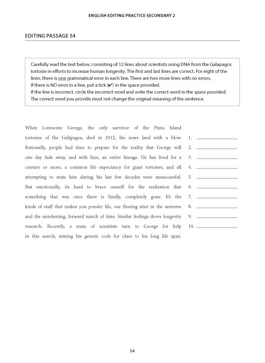 English Editing Practice Secondary 2 Express/Normal(Academic)