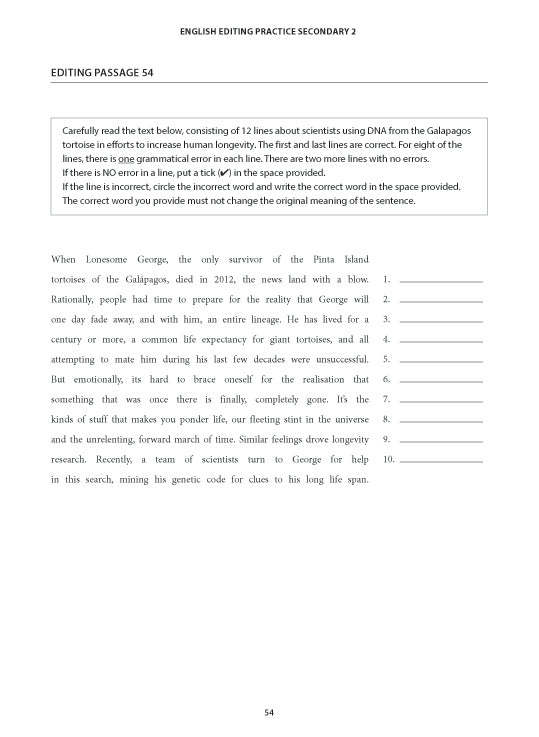 English Editing Practice Secondary 2 Express/Normal(Academic)