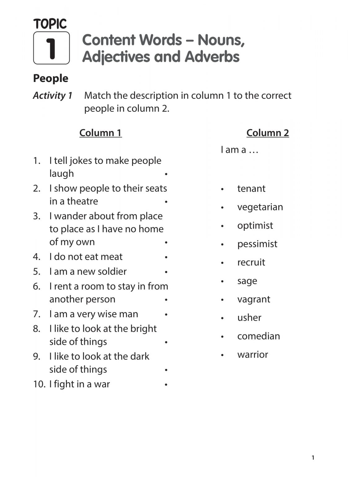 Primary 2 English Vocabulary Practice