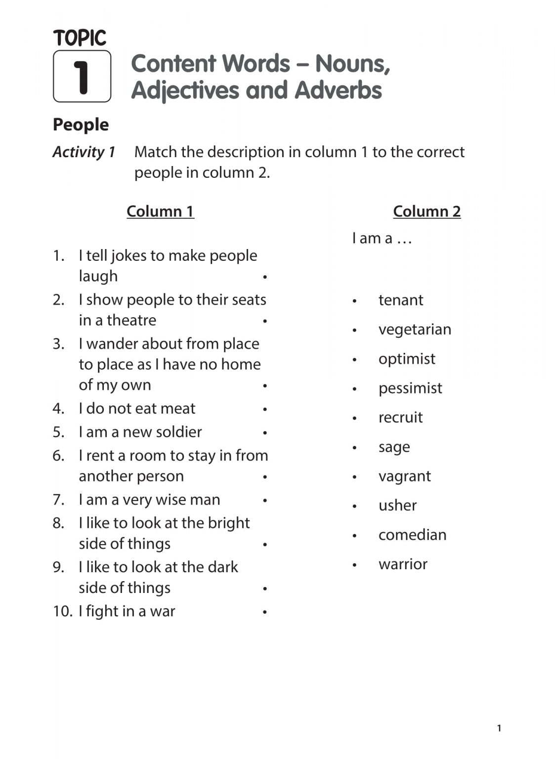 Primary 2 English Vocabulary Practice