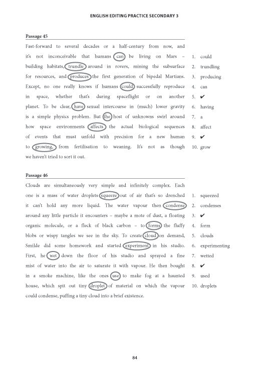English Editing Practice Secondary 3 Express/Normal(Academic)