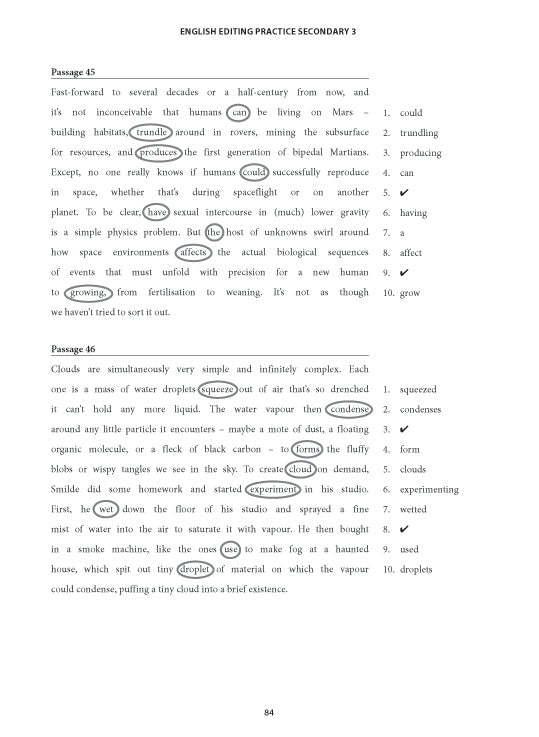English Editing Practice Secondary 3 Express/Normal(Academic)