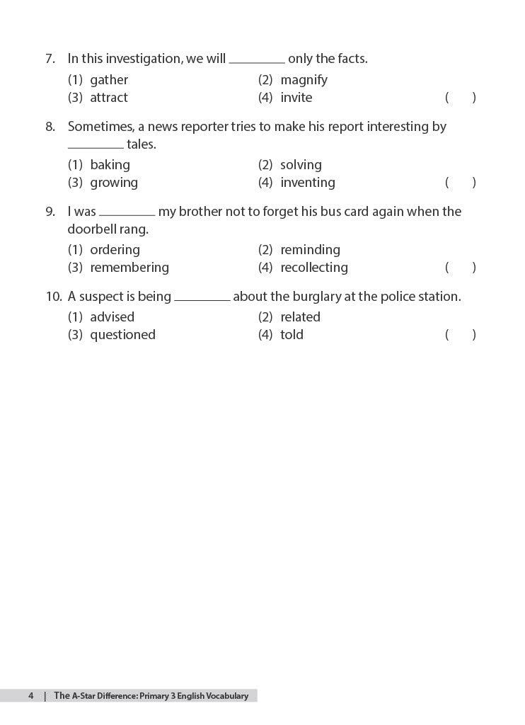 The A-Star Difference Primary 3 English Vocabulary