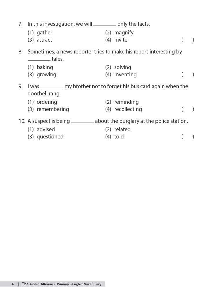 The A-Star Difference Primary 3 English Vocabulary