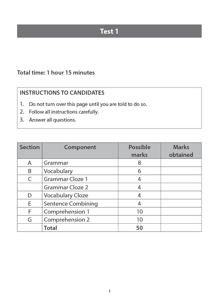 Primary 3 English Excel in Paper 2  Language Use and Comprehension