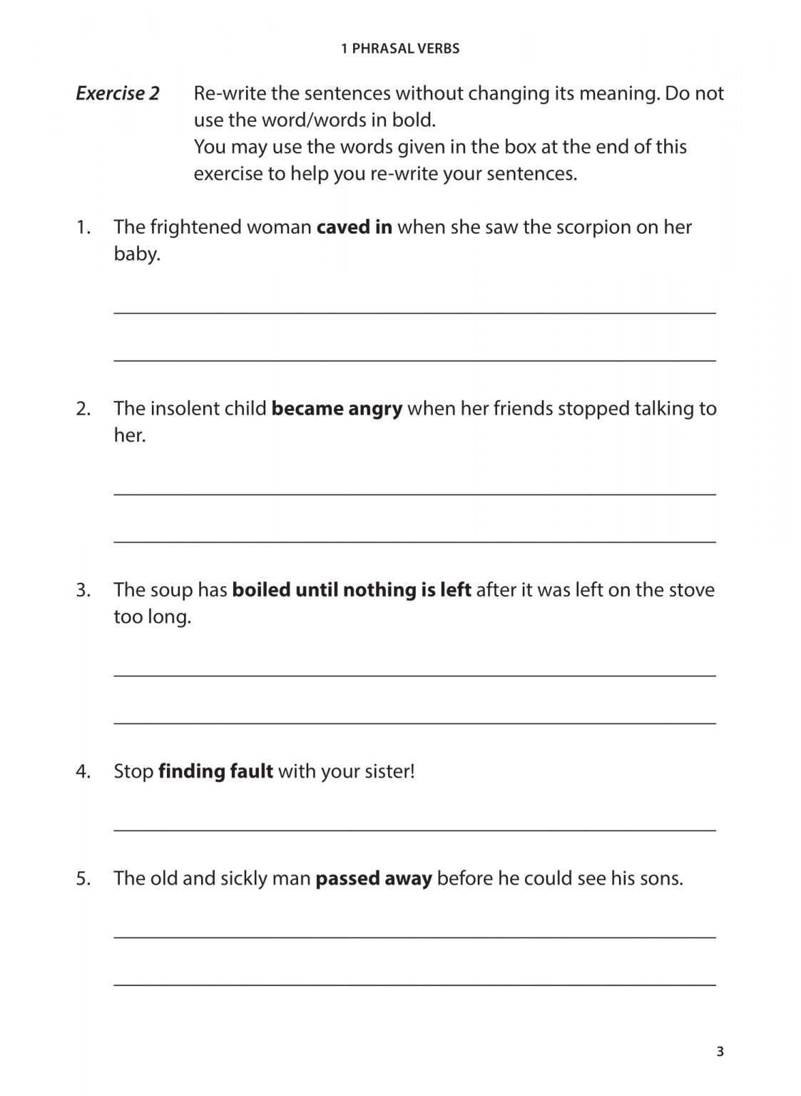 Primary 3 English Vocabulary Practice