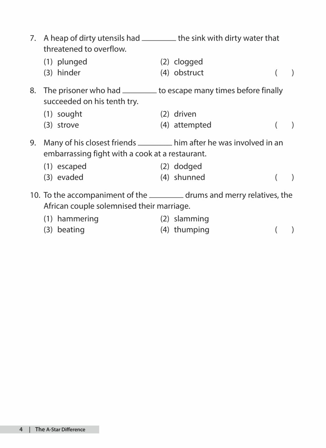 The A-Star Difference Primary 4 English Vocabulary