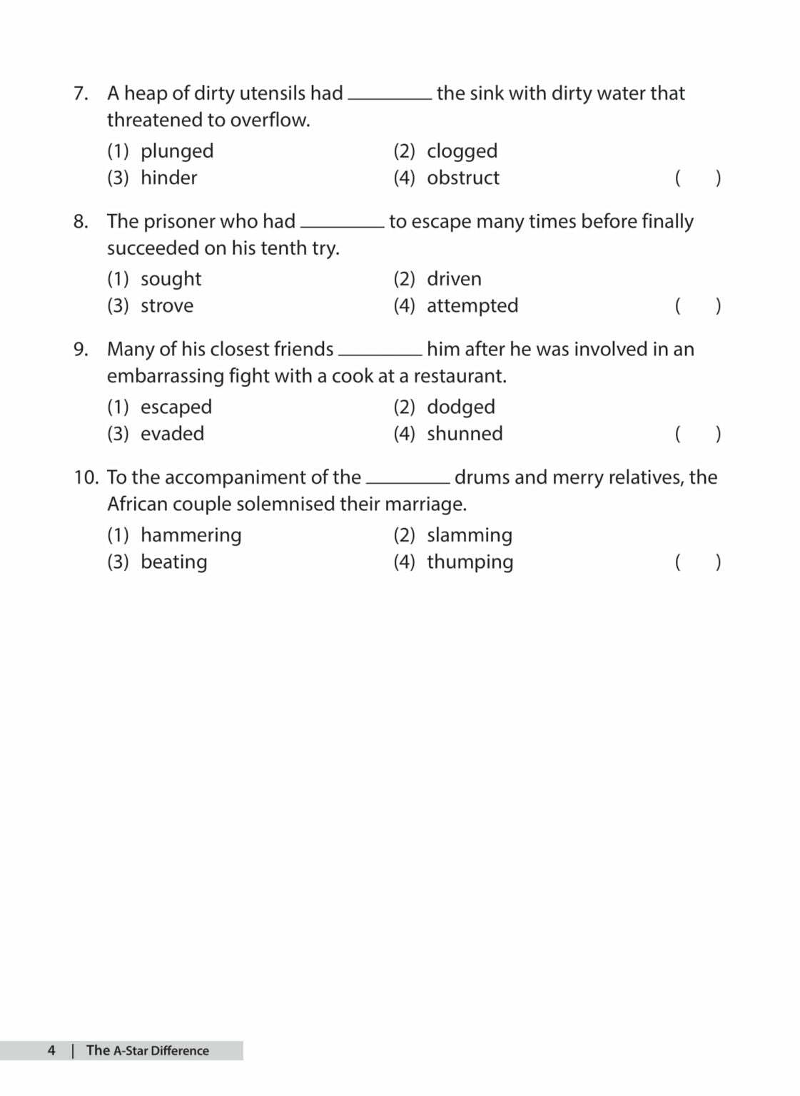 The A-Star Difference Primary 4 English Vocabulary