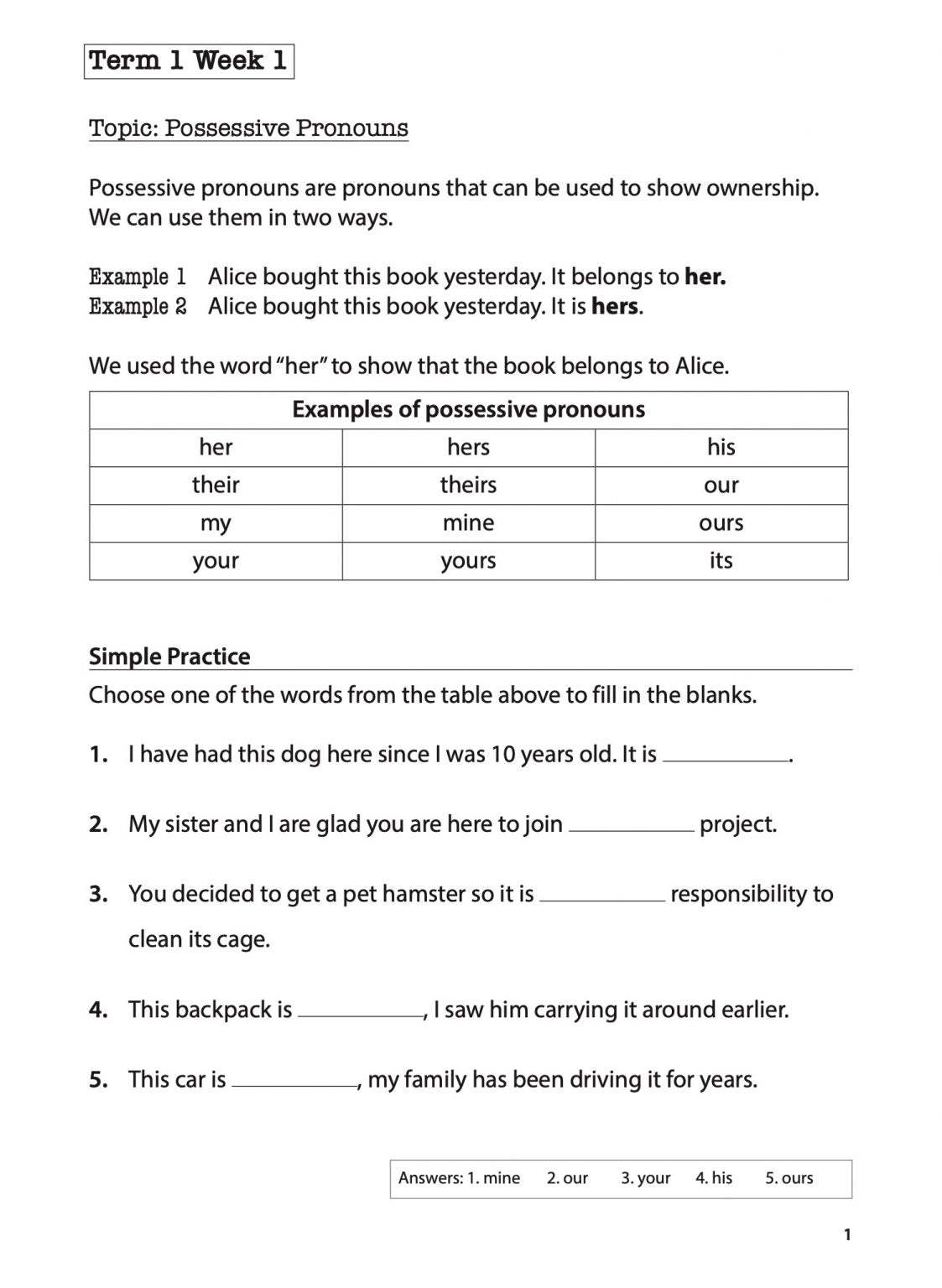 English Language Challenging Weekly Practices Primary 4