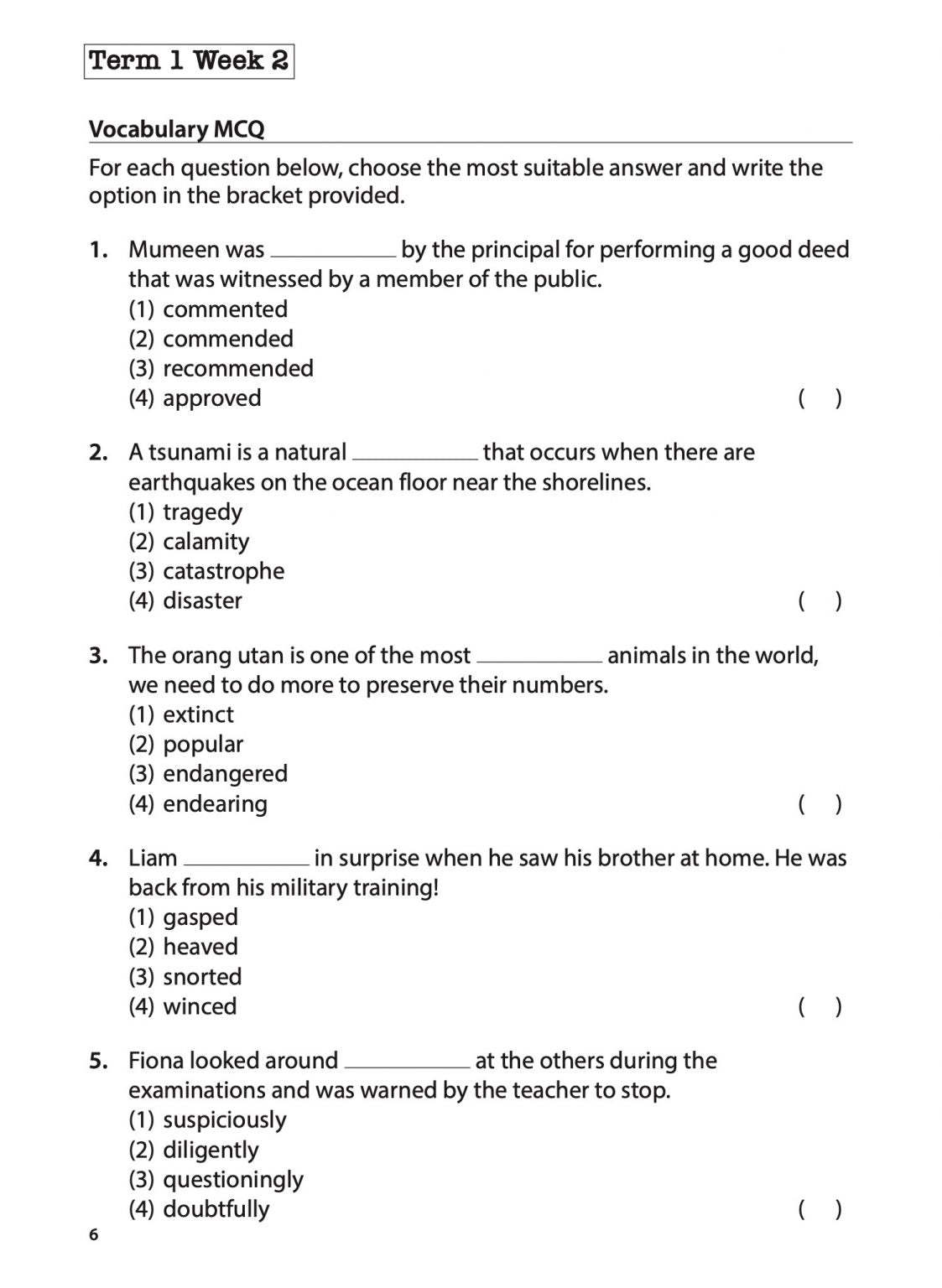 English Language Challenging Weekly Practices Primary 4