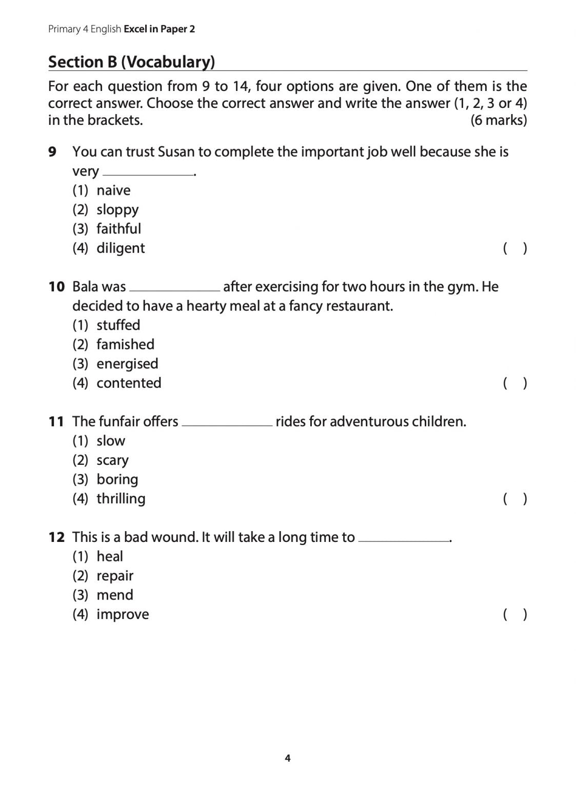 Primary 4 English Excel in Paper 2  Language Use and Comprehension