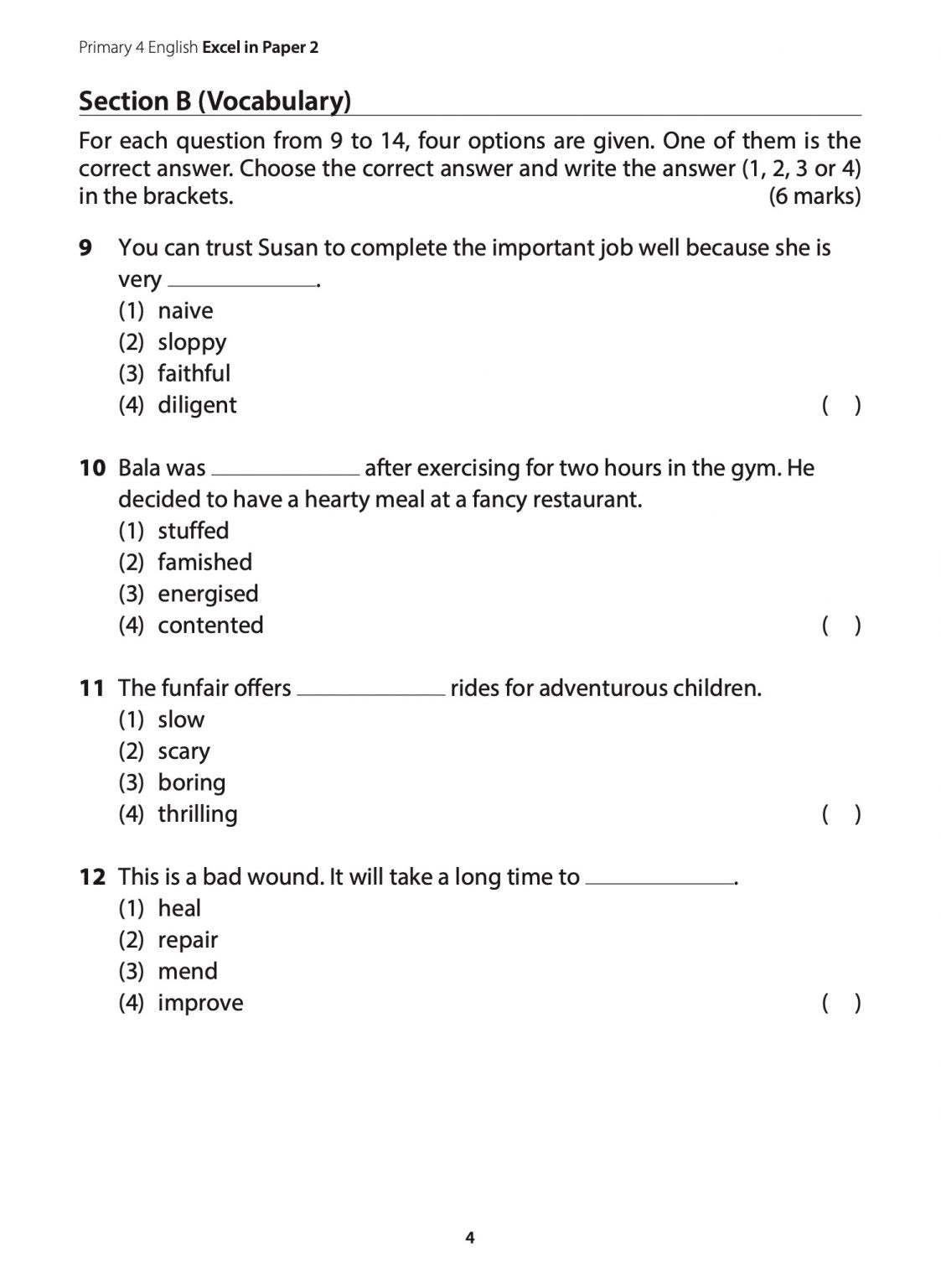 Primary 4 English Excel in Paper 2  Language Use and Comprehension