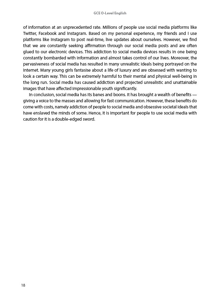 GCE O-Level English 50 Model Essays