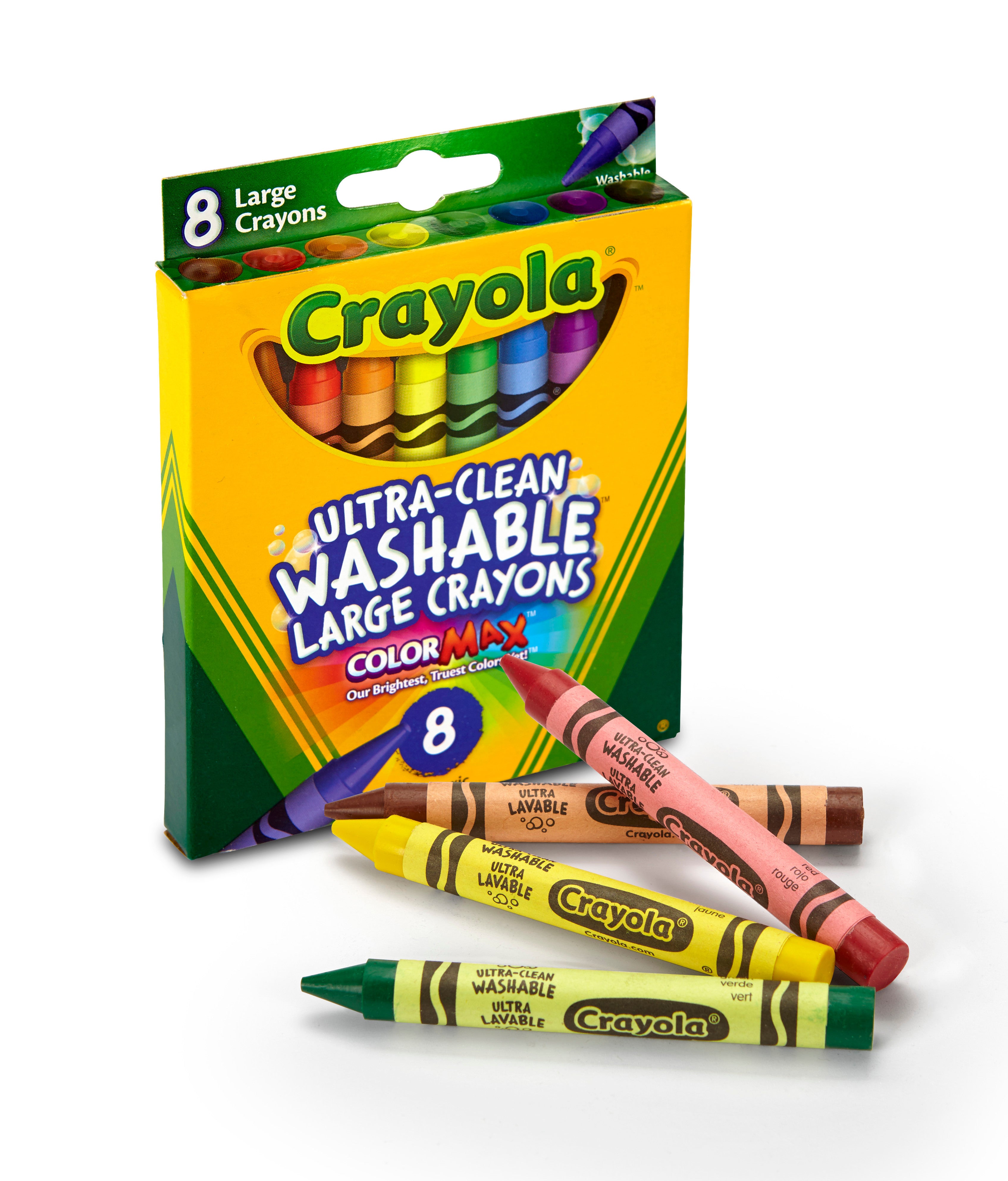 Crayola Ultra-Clean Washable Crayons - 8 Colors (Large)