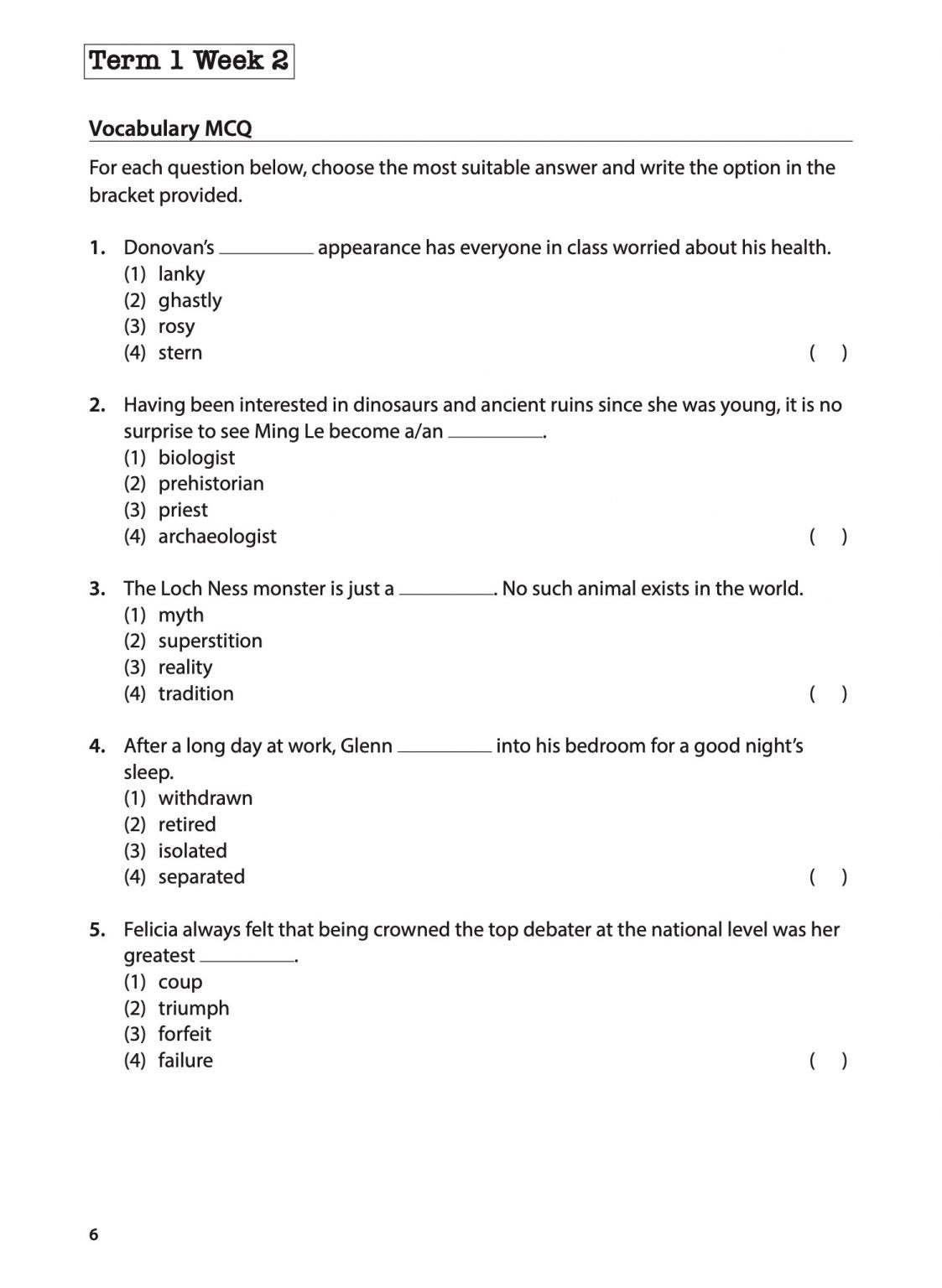 English Language Challenging Weekly Practices Primary 5