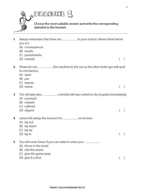 Primary 5 English Vocabulary Practice