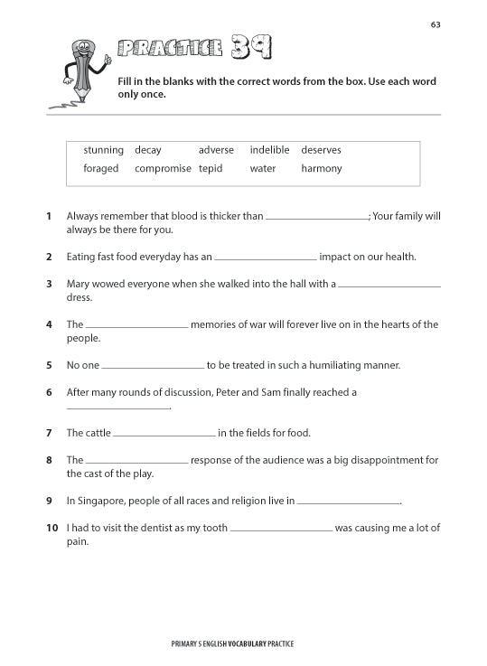 Primary 5 English Vocabulary Practice