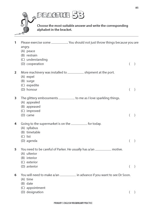 Primary 5 English Vocabulary Practice