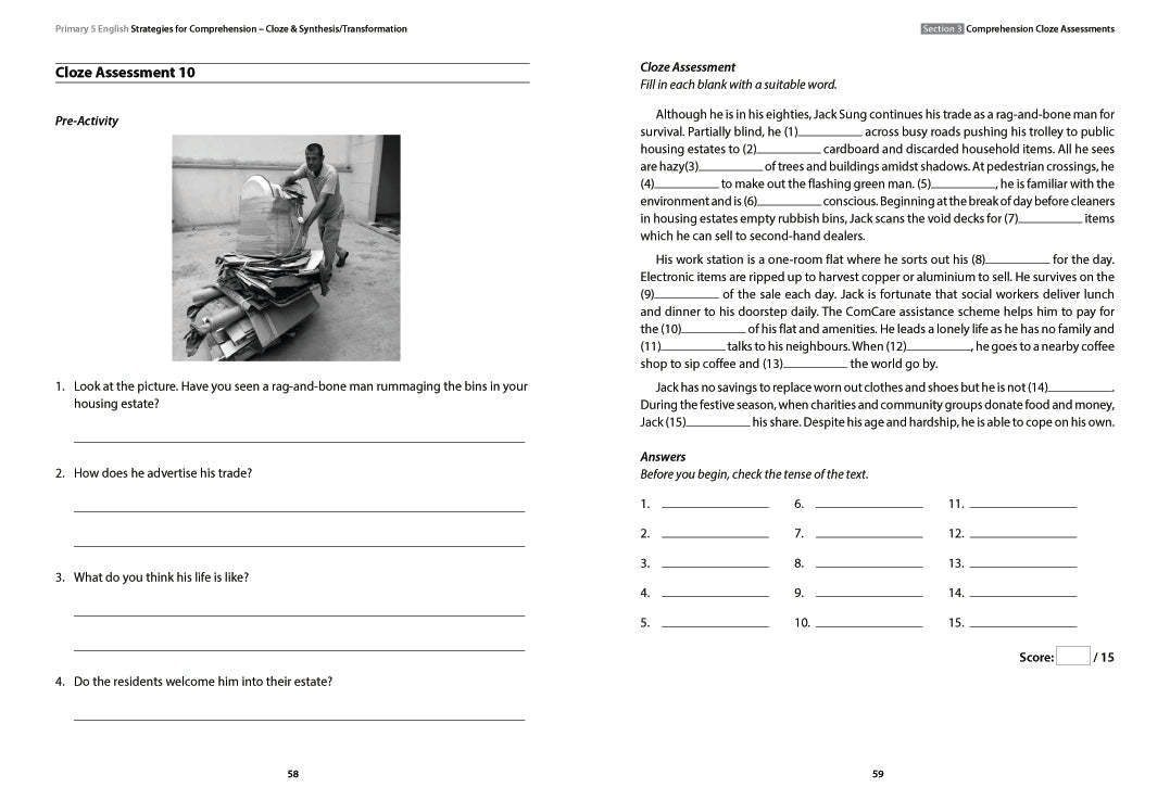 Primary 5 English: Strategies for Comprehension Cloze & Synthesis/Transformation