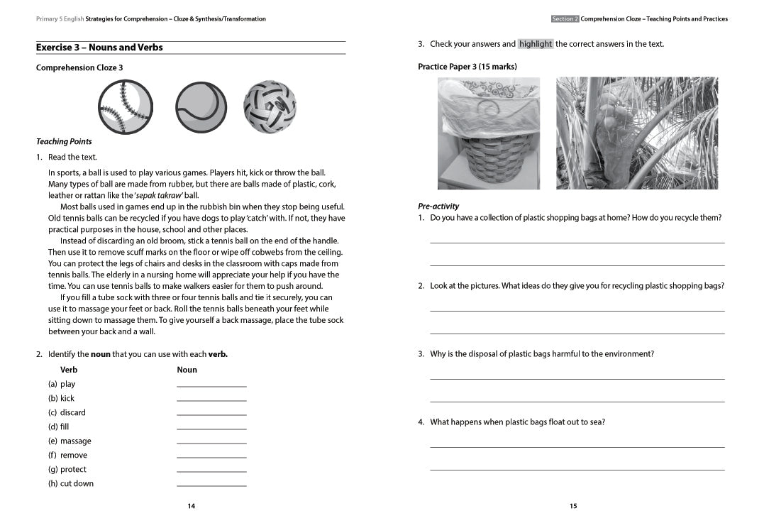 Primary 5 English: Strategies for Comprehension Cloze & Synthesis/Transformation