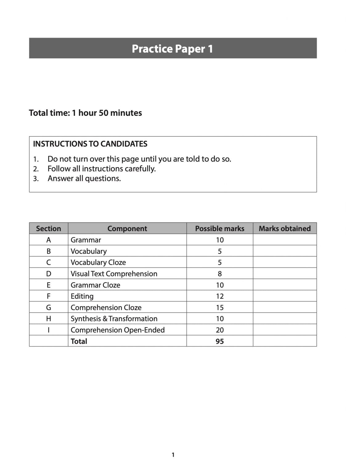Primary 6 English Excel in Paper 2  Language Use and Comprehension