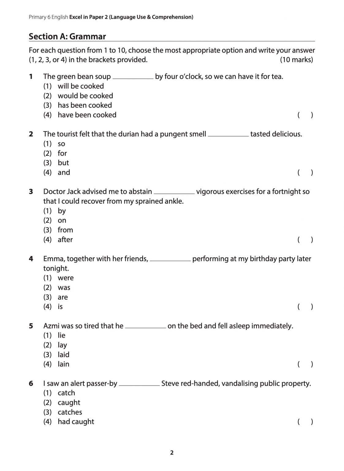 Primary 6 English Excel in Paper 2  Language Use and Comprehension