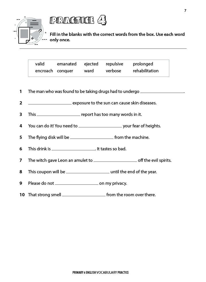 Primary 6 English Vocabulary Practice