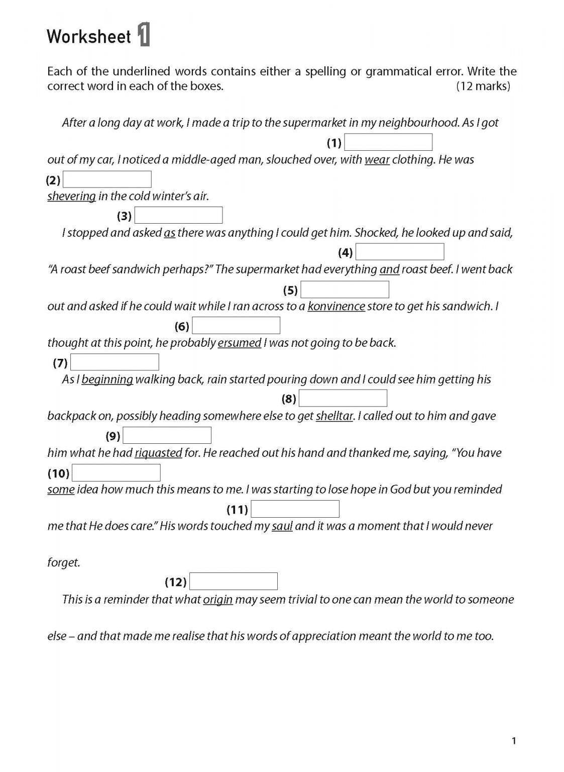 100 English Worksheets Primary 5 & 6: Editing