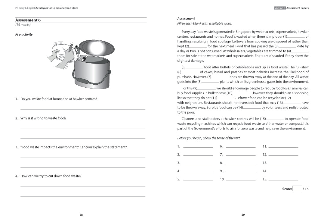 Primary 6 English: Strategies for Comprehension Cloze