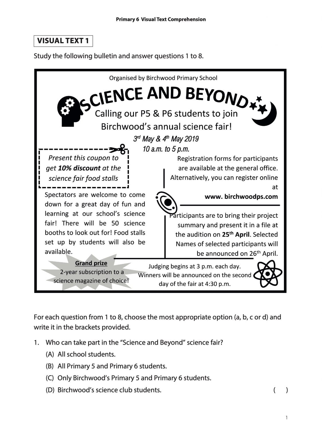 Primary 6 Visual Text Comprehension