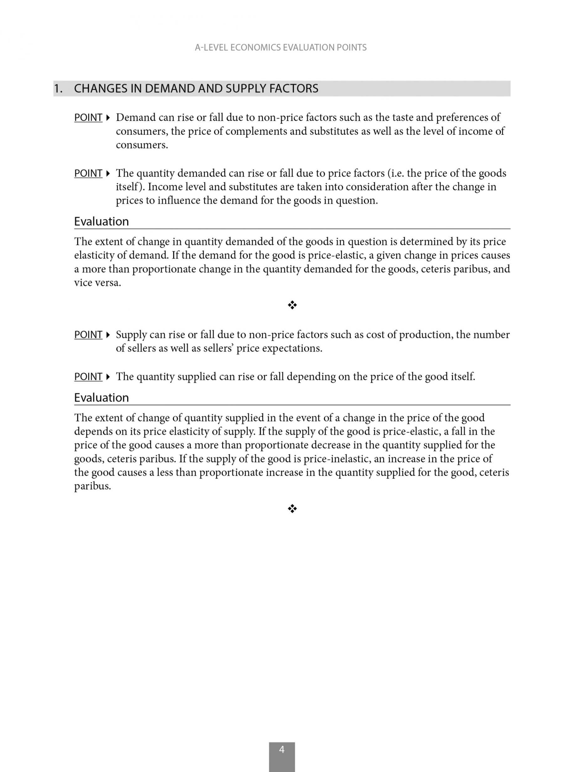 A-Level Economics: Evaluation Points Volume 1