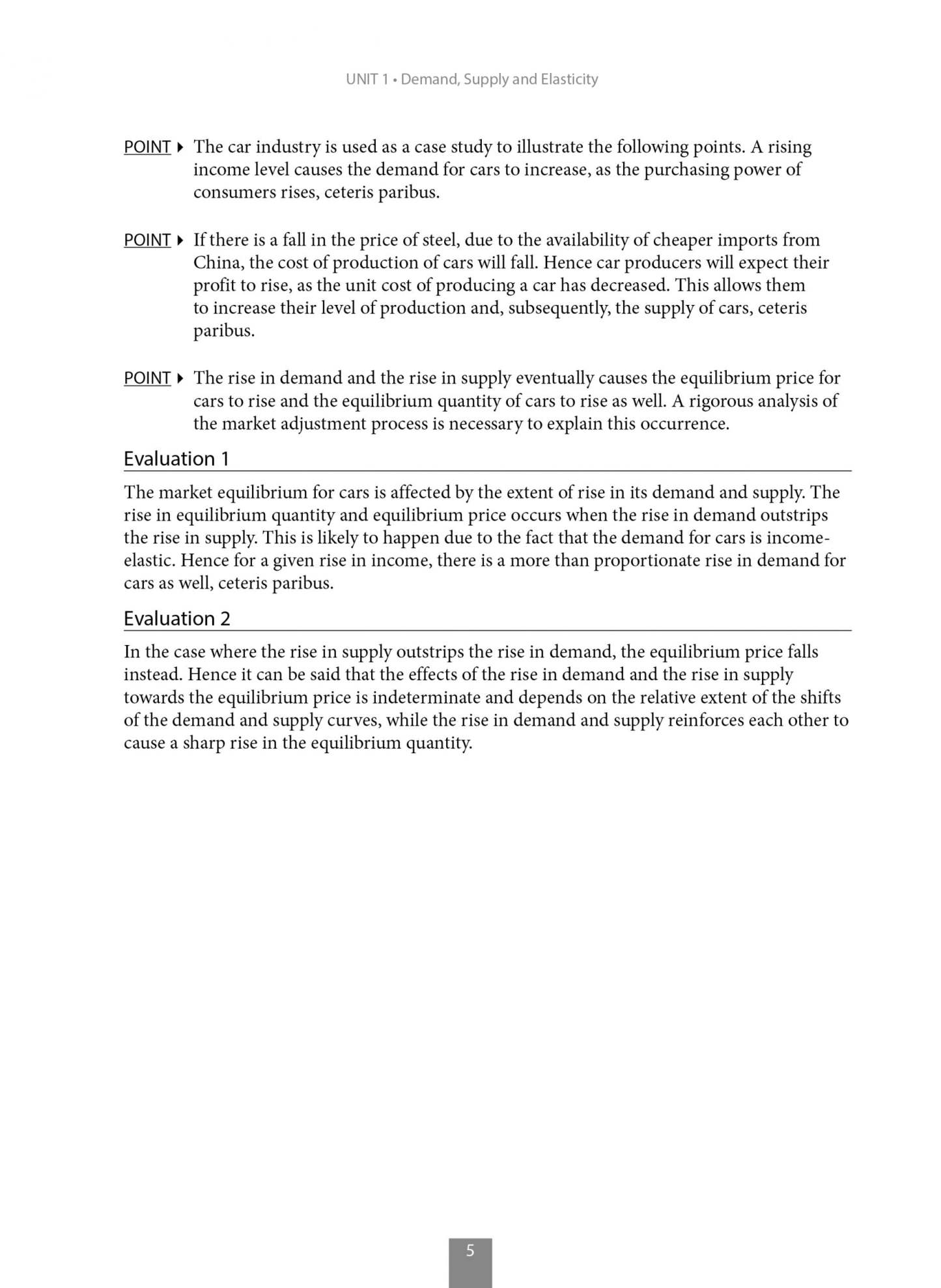 A-Level Economics: Evaluation Points Volume 1