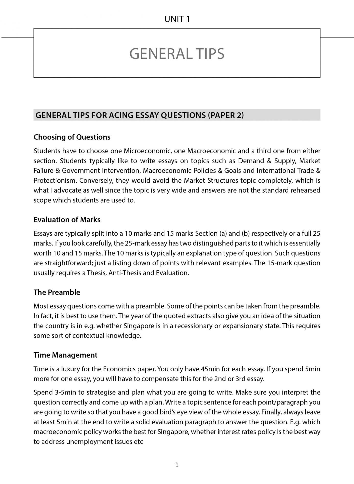 A-Level Economics Model Essays and Case-Study Answers in Macroeconomics