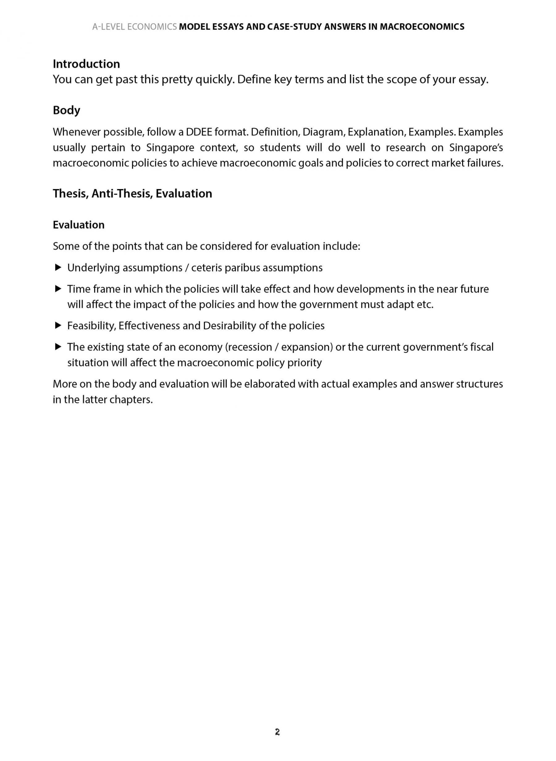 A-Level Economics Model Essays and Case-Study Answers in Macroeconomics