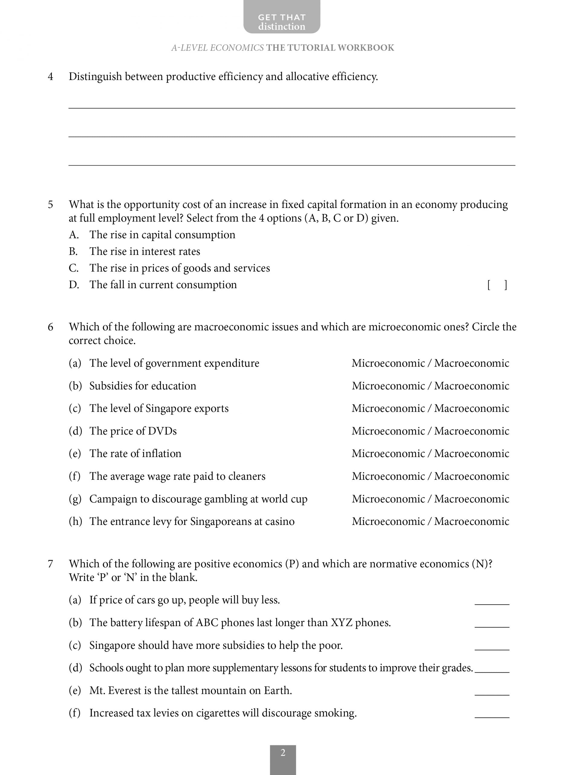 A-Level Economics Tutorial Workbook