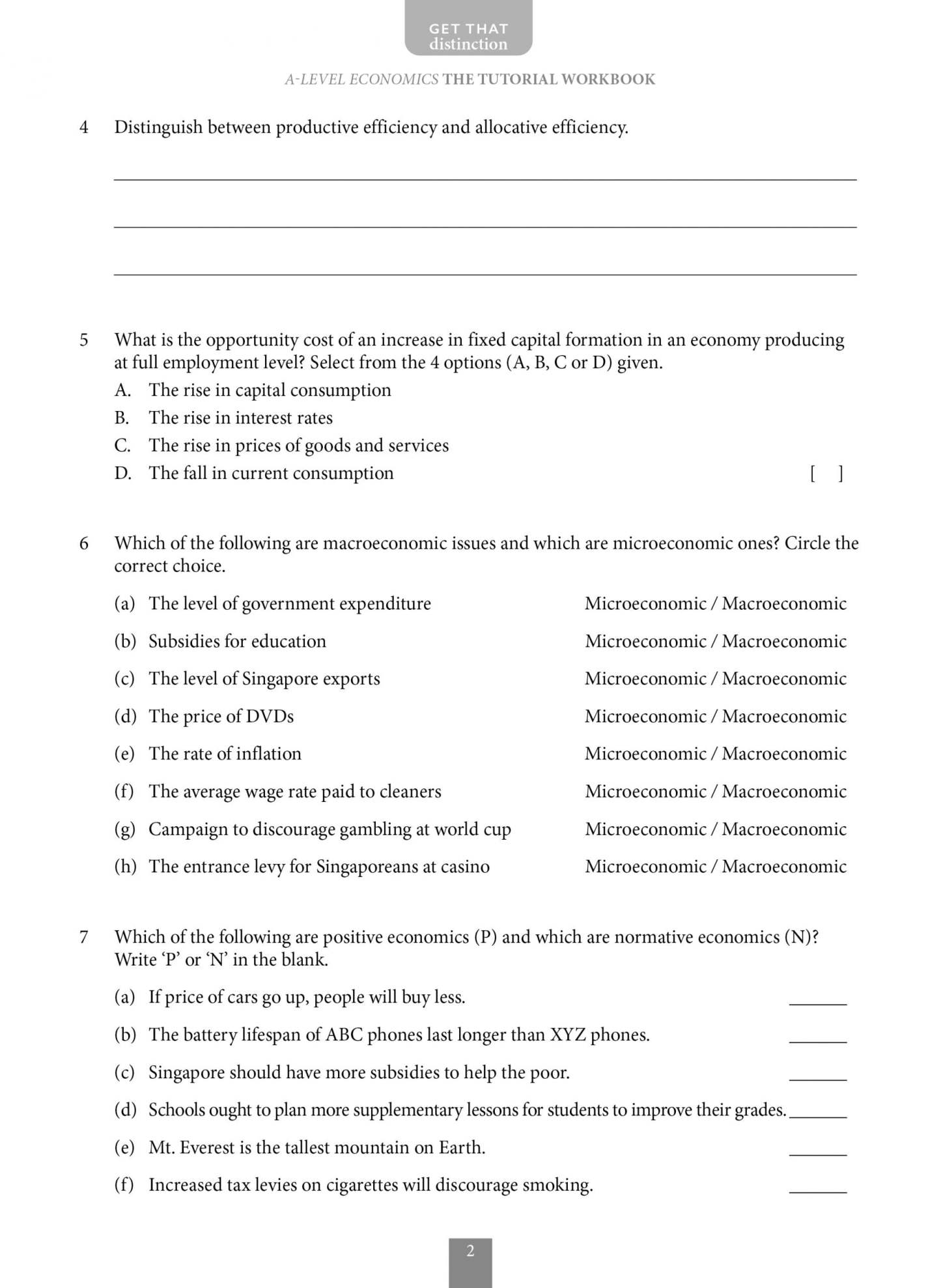 A-Level Economics Tutorial Workbook