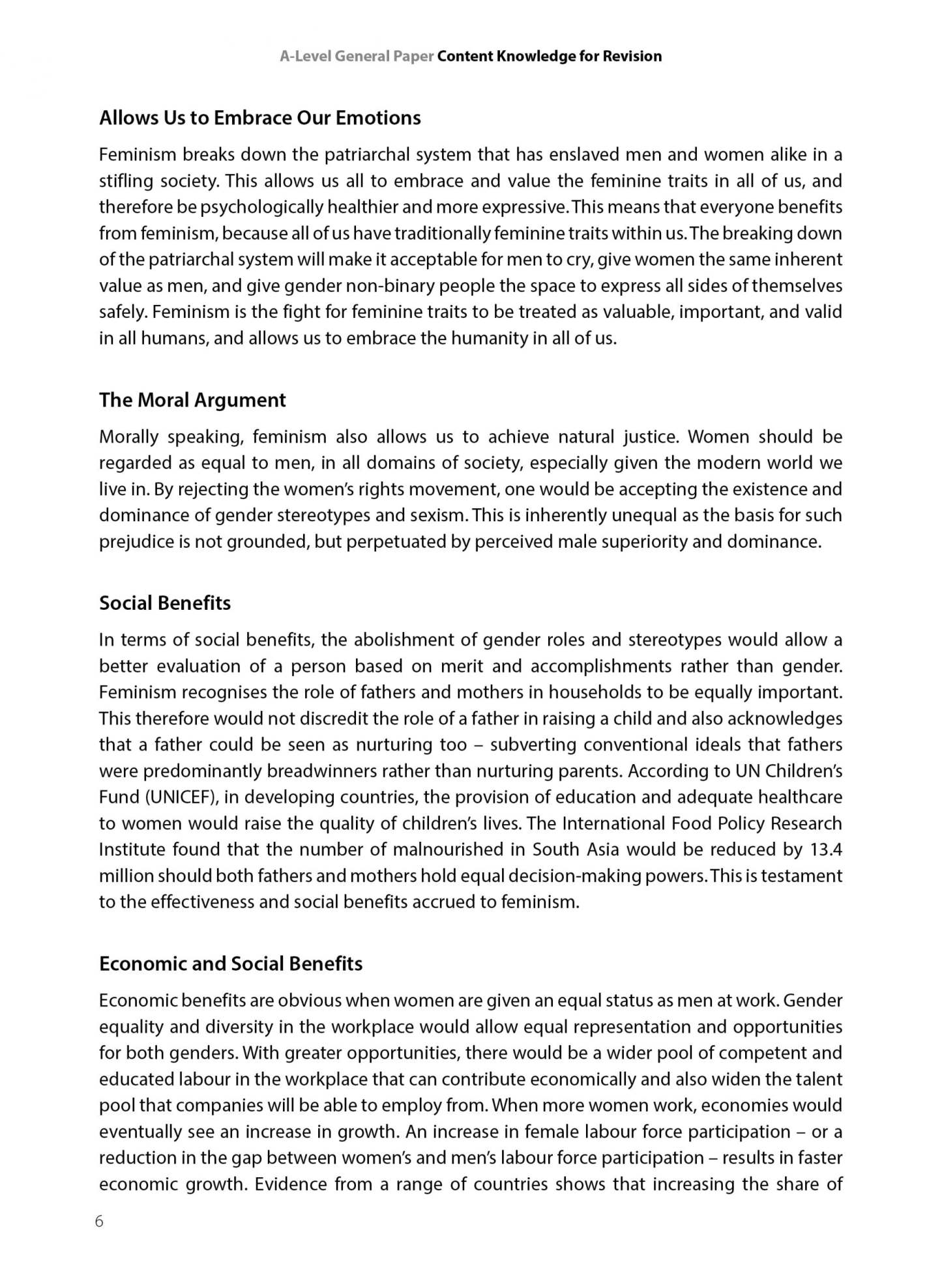 A-Level General Paper Content Knowledge for Revision