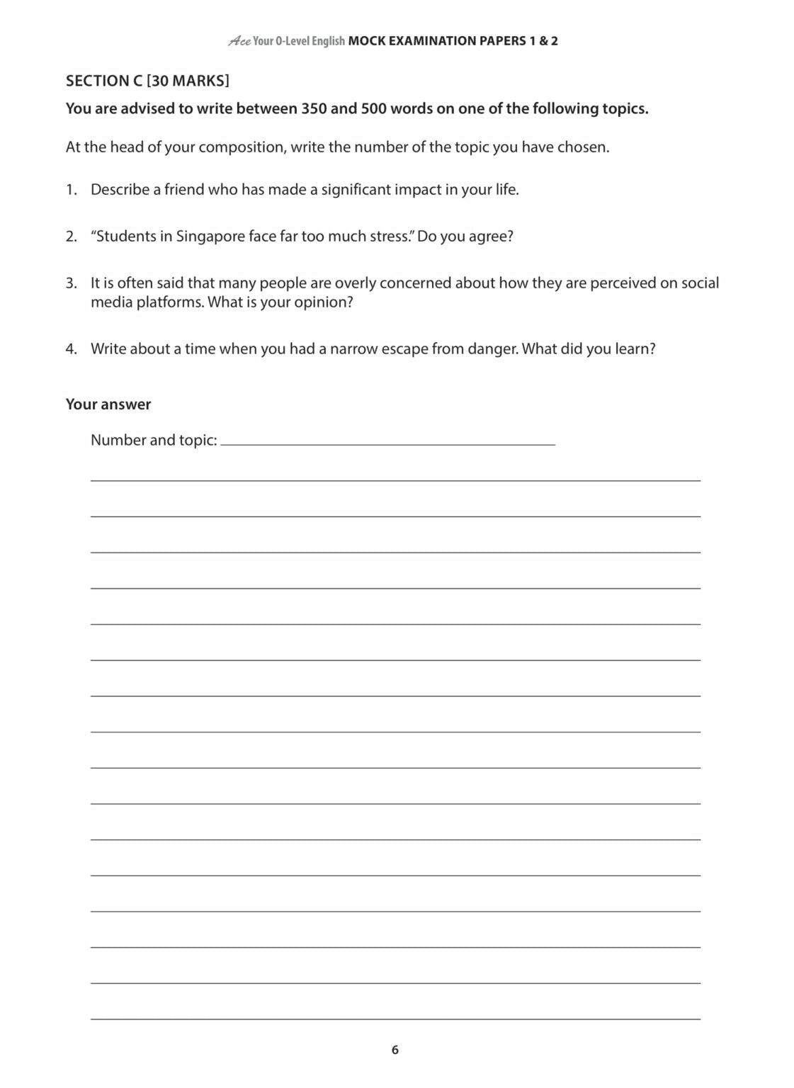 Ace Your O-Level English Mock Examination Papers 1 & 2