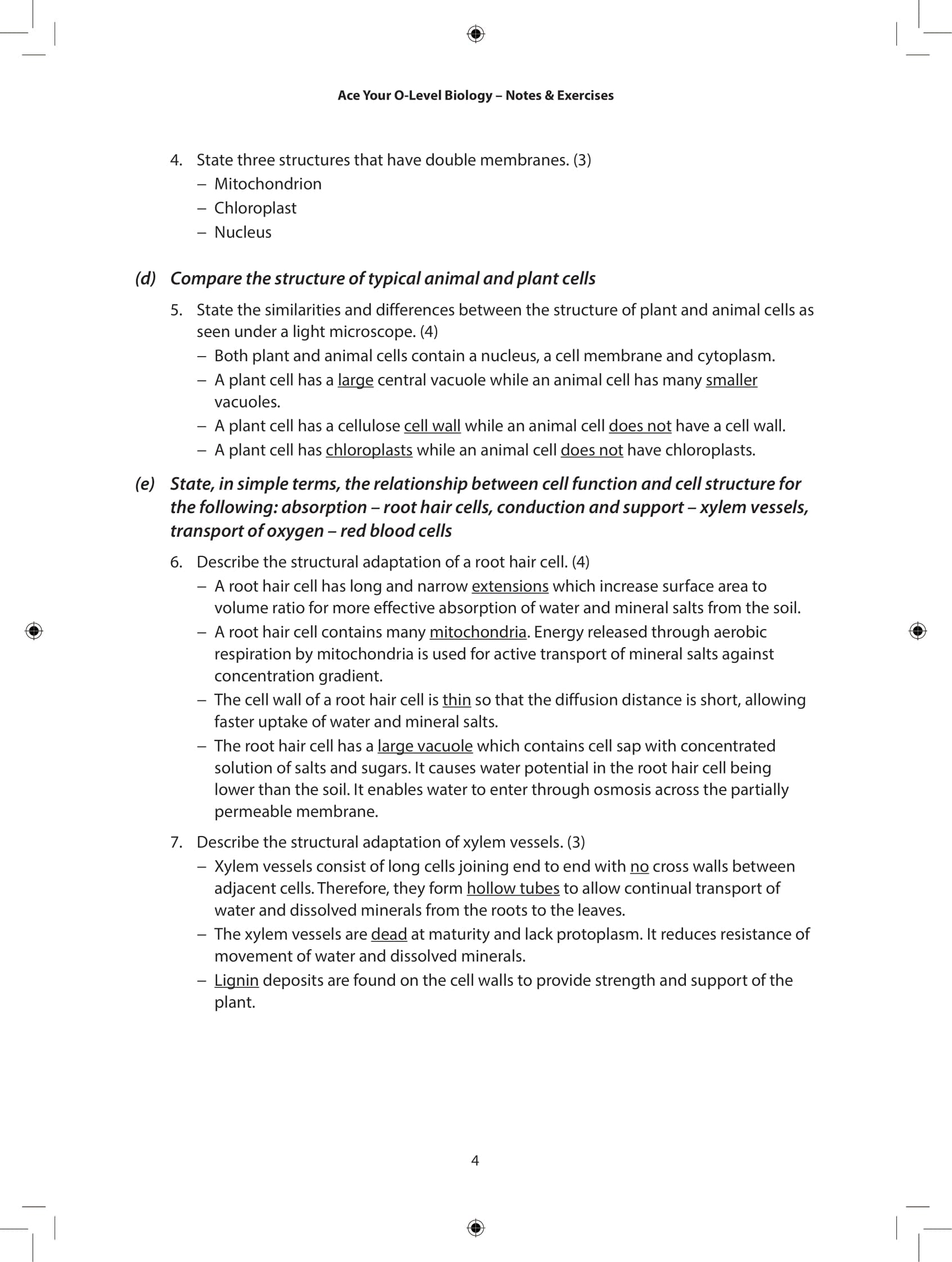 Ace Your O-Level Biology: Key Notes & Exercises