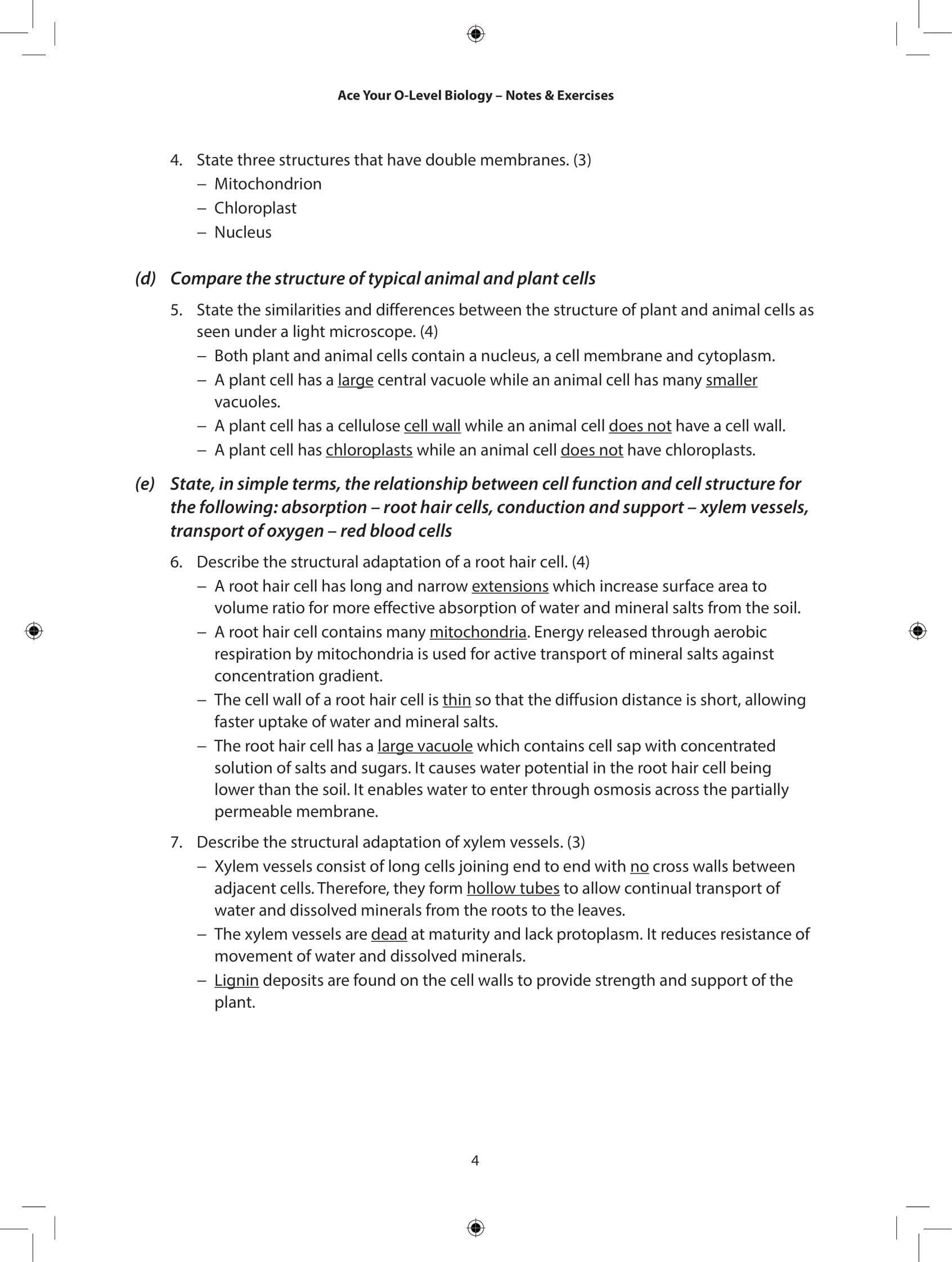 Ace Your O-Level Biology: Key Notes & Exercises
