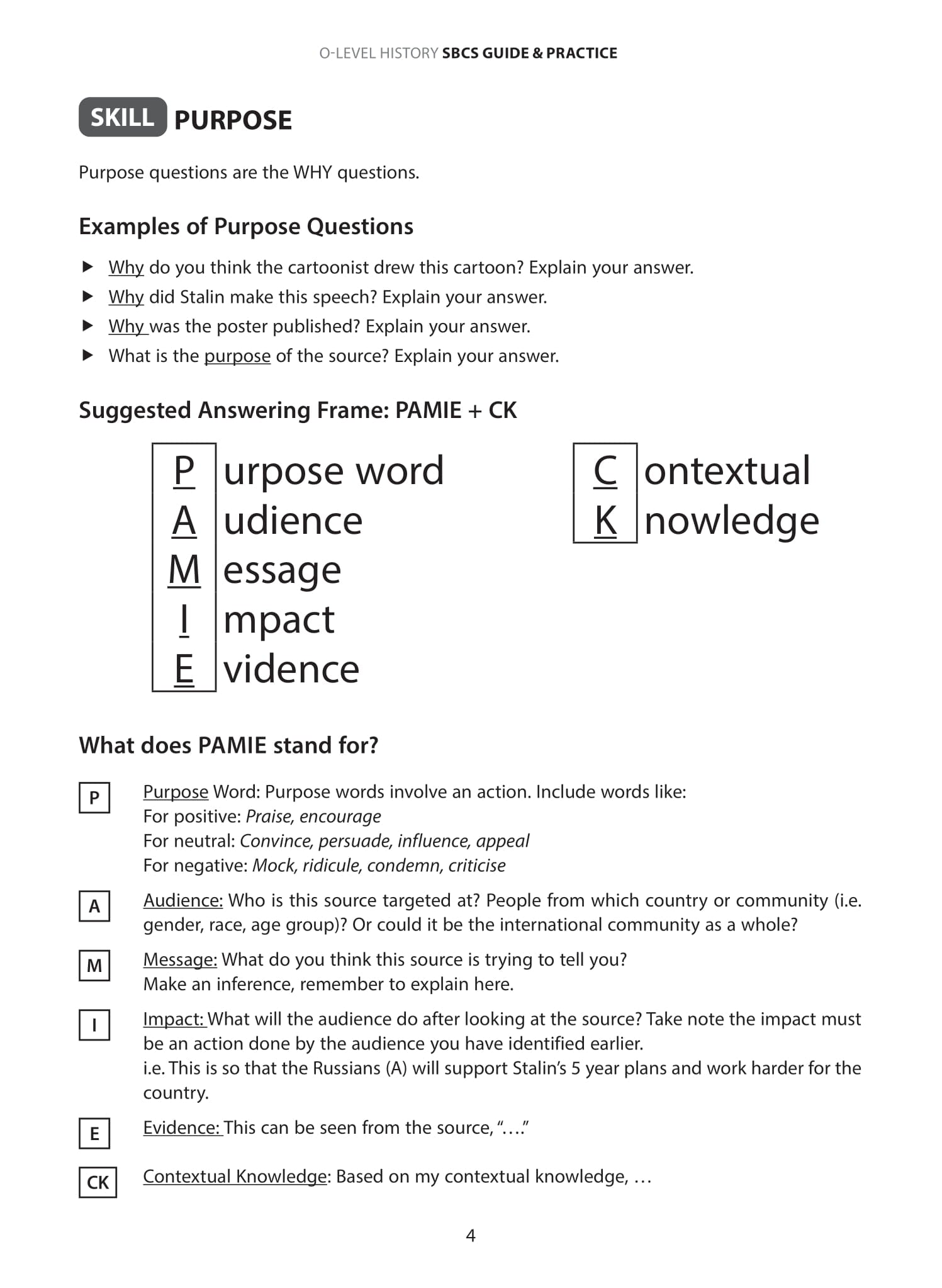 O-Level History SBCS Guide & Practice