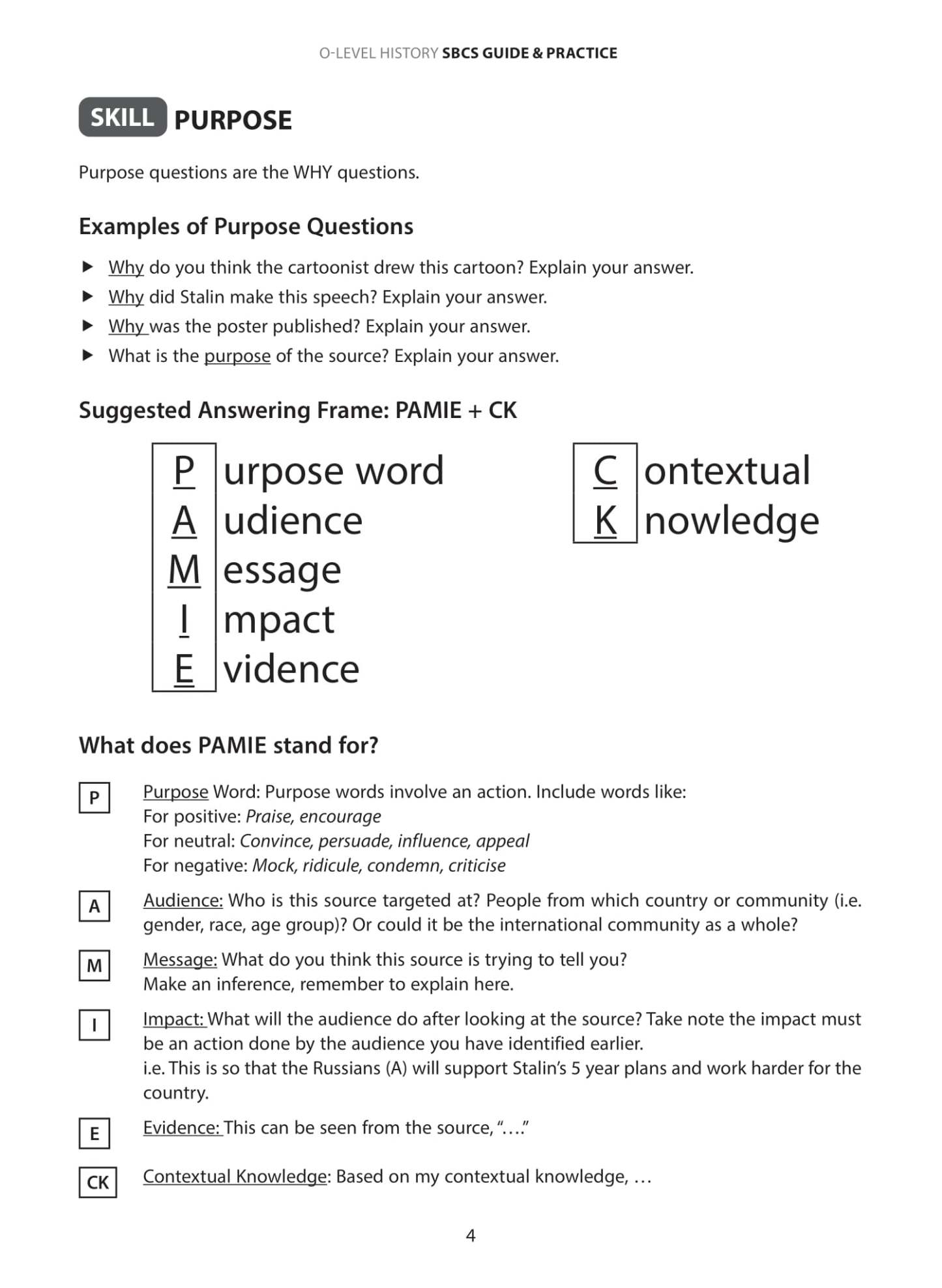 O-Level History SBCS Guide & Practice