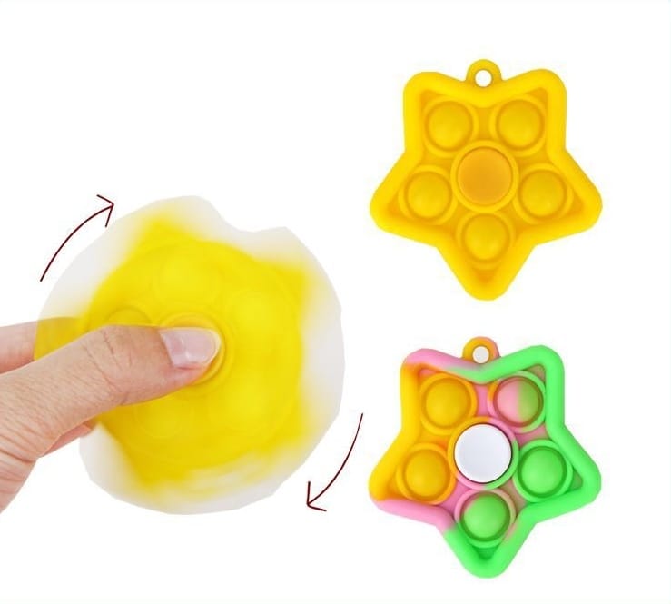 Pop Bubble Fidget Spinner with Keychain Party Gift Toy